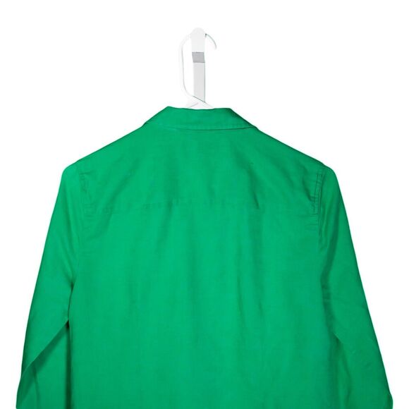 J. Crew Women's Shirt Button Up Green Linen Cotton Blouse Preppy Perfect Top 4 - Picture 6 of 8
